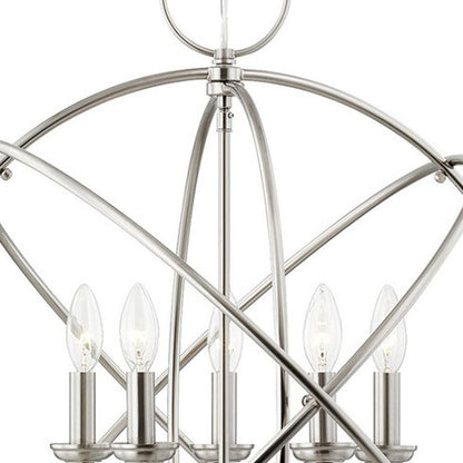 Five Light Dimmable Chandelier With Shades