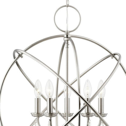 Five Light Dimmable Chandelier With Shades