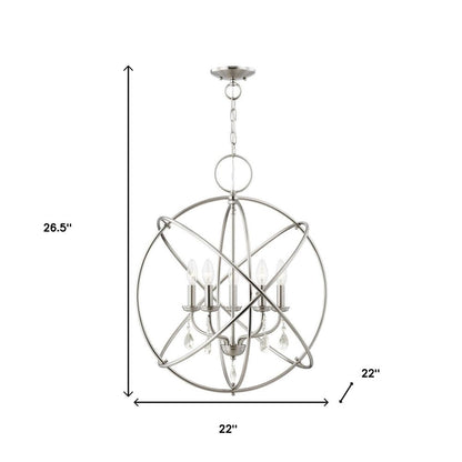 Five Light Dimmable Chandelier With Shades