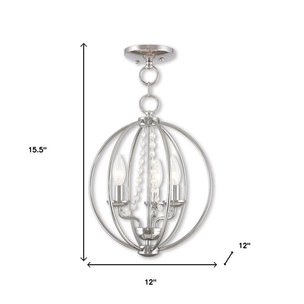 Three Light Dimmable Chandelier With Shades