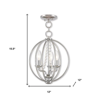 Three Light Dimmable Chandelier With Shades