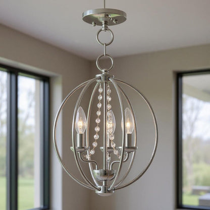 Three Light Dimmable Chandelier With Shades