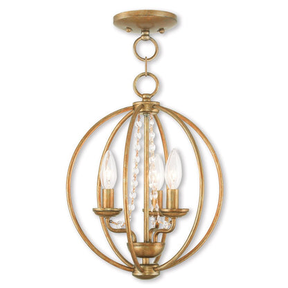 Three Light Dimmable Chandelier With Shades