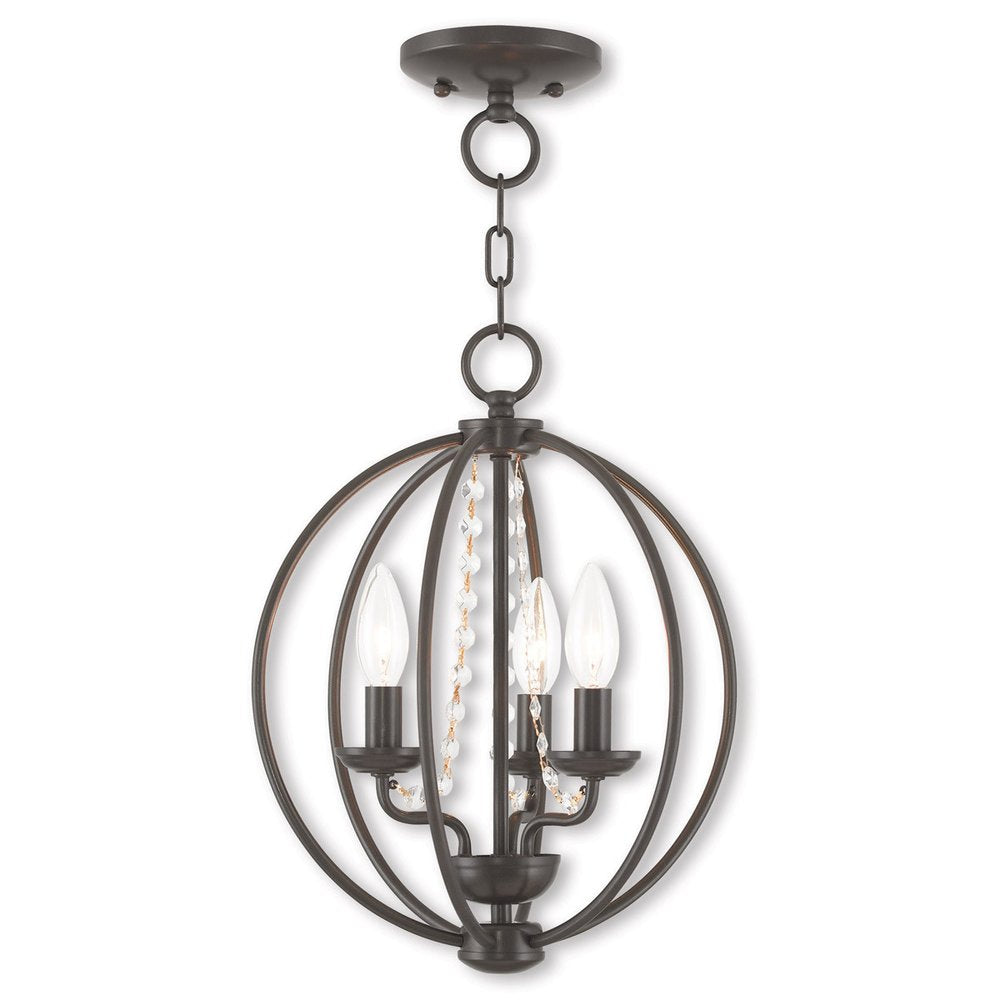 Three Light Dimmable Chandelier With Shades