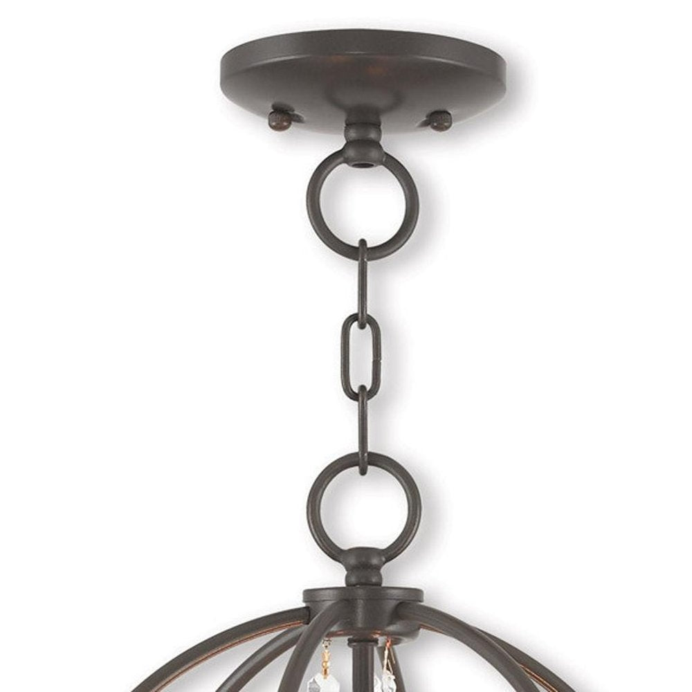 Three Light Dimmable Chandelier With Shades