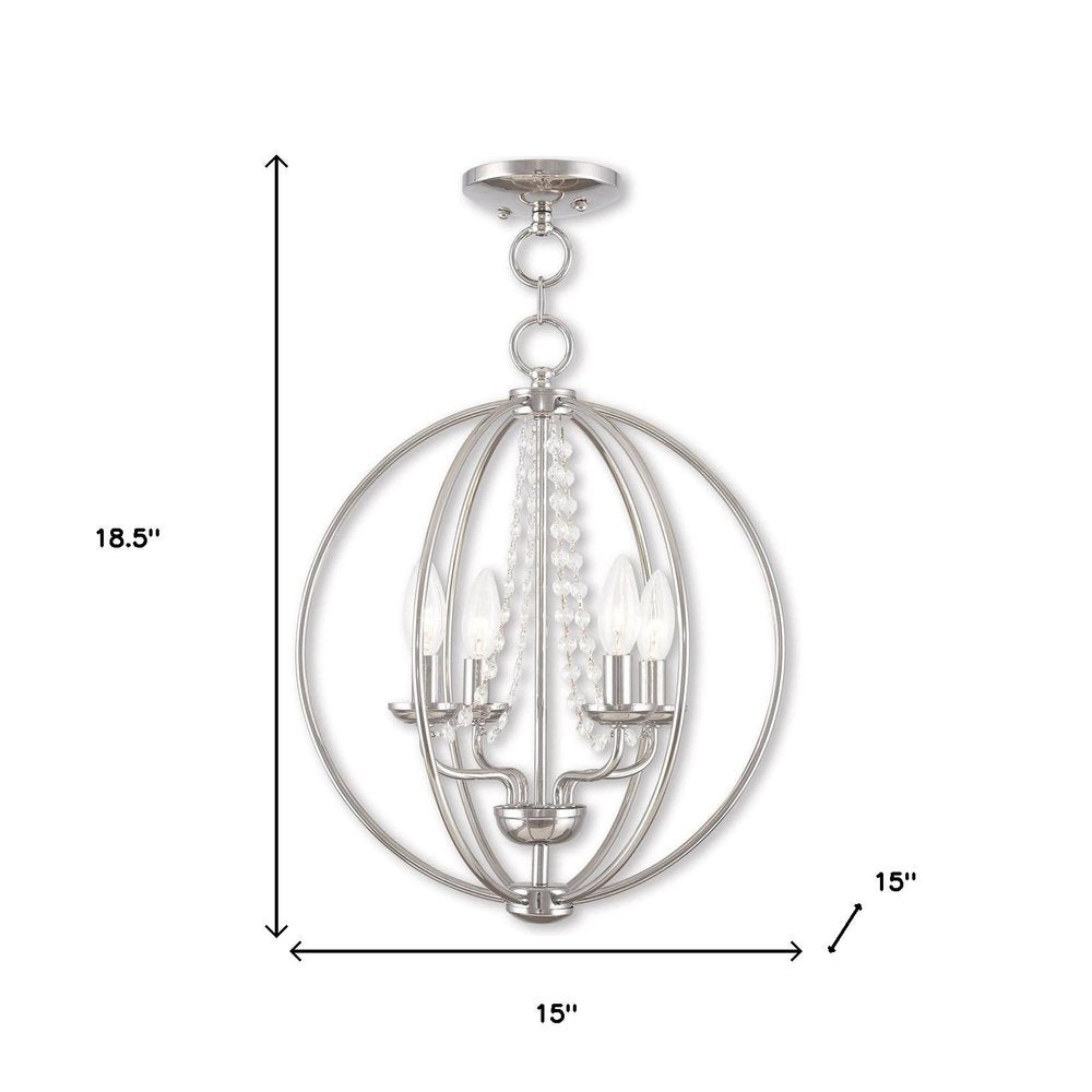 Four Light Dimmable Chandelier With Shades