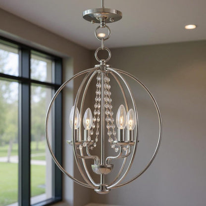 Four Light Dimmable Chandelier With Shades