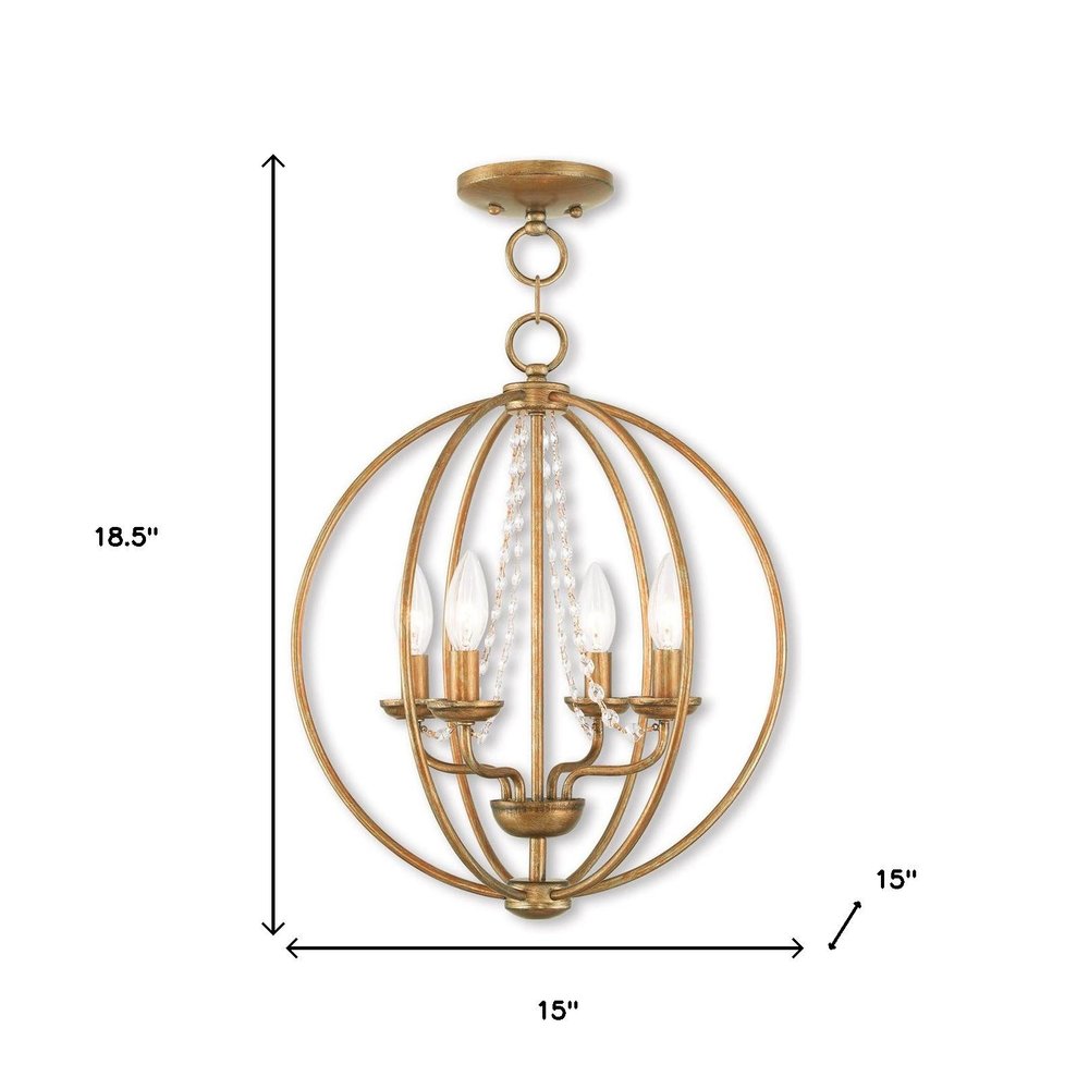 Four Light Dimmable Chandelier With Shades