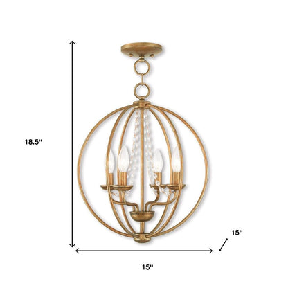 Four Light Dimmable Chandelier With Shades