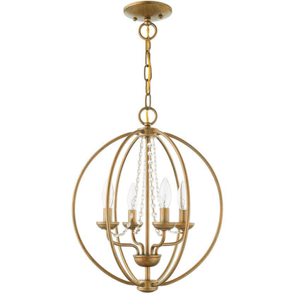 Four Light Dimmable Chandelier With Shades