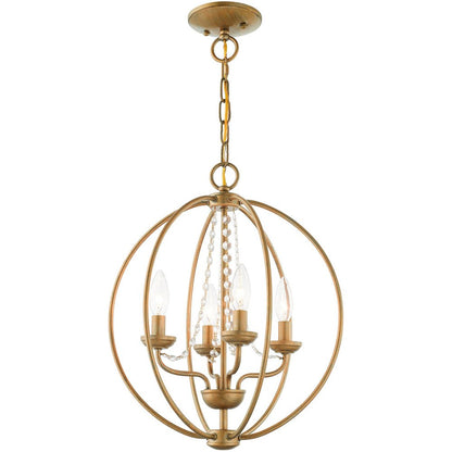 Four Light Dimmable Chandelier With Shades