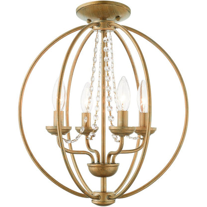 Four Light Dimmable Chandelier With Shades