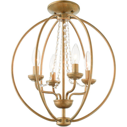 Four Light Dimmable Chandelier With Shades