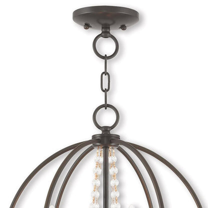 Four Light Dimmable Chandelier With Shades