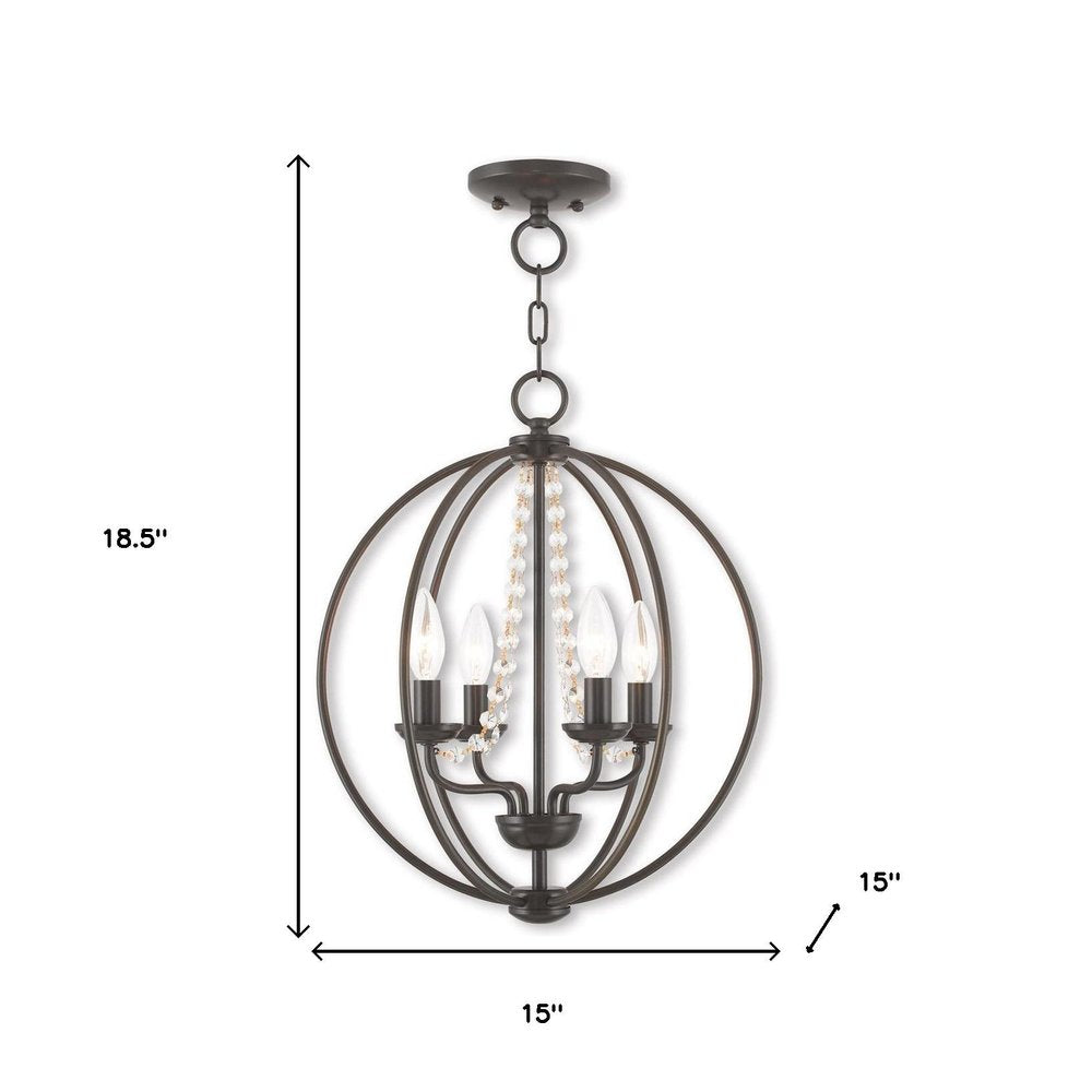 Four Light Dimmable Chandelier With Shades