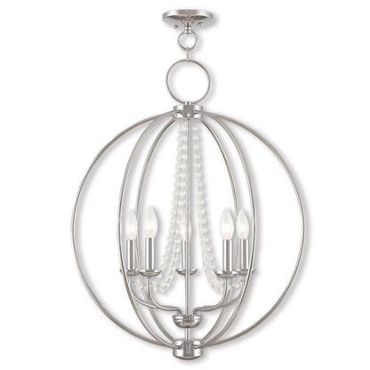 Five Light Dimmable Chandelier With Shades