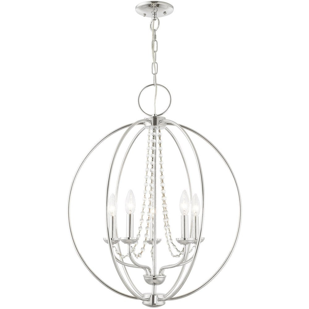 Five Light Dimmable Chandelier With Shades
