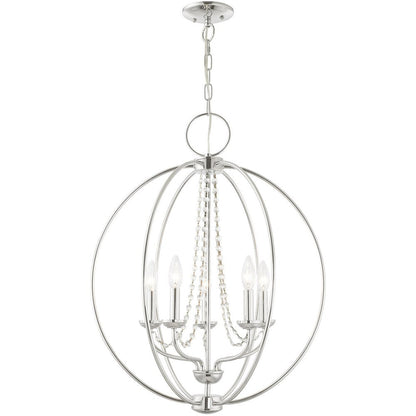 Five Light Dimmable Chandelier With Shades