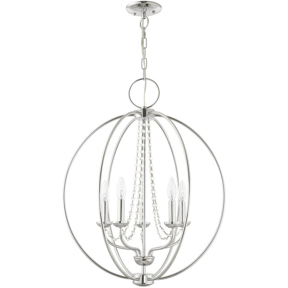 Five Light Dimmable Chandelier With Shades