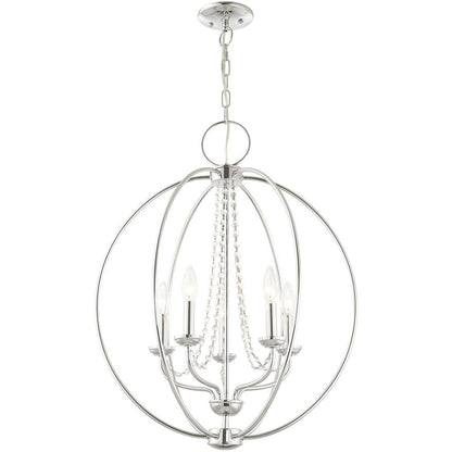 Five Light Dimmable Chandelier With Shades