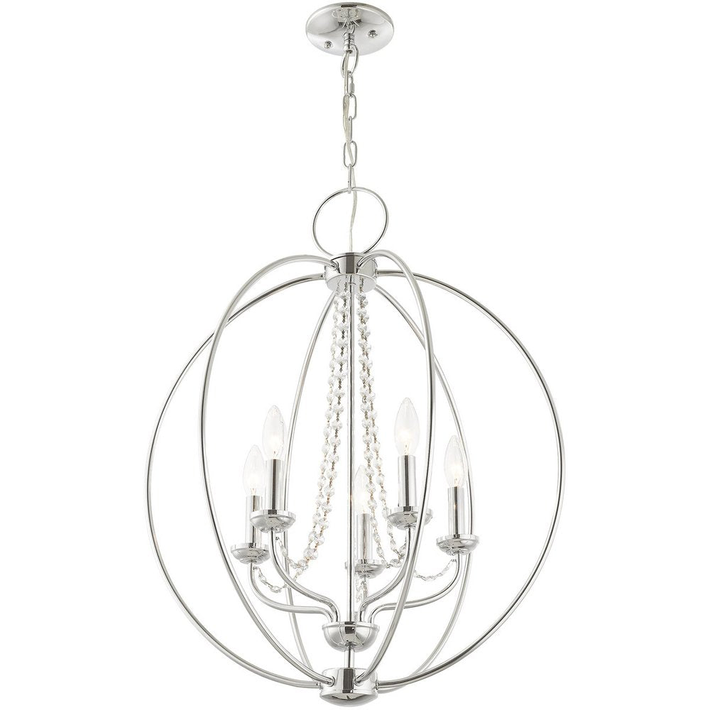 Five Light Dimmable Chandelier With Shades
