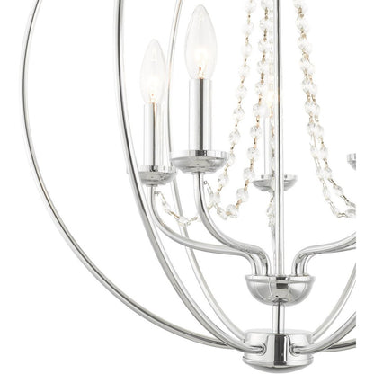 Five Light Dimmable Chandelier With Shades