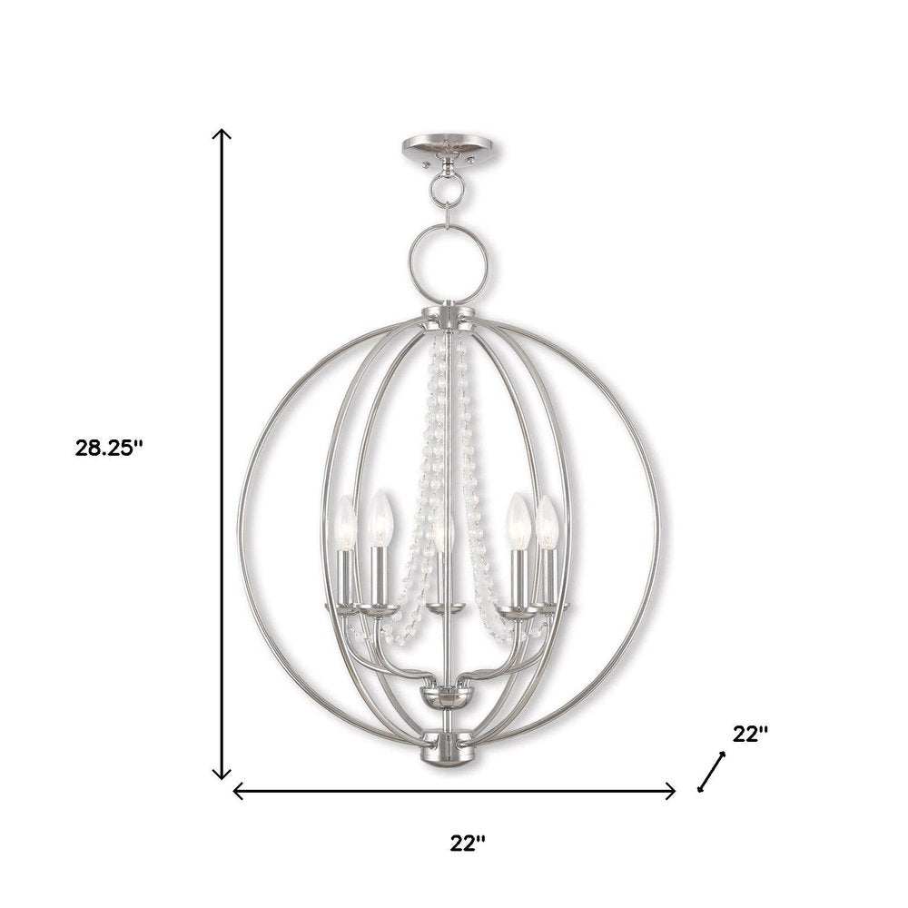 Five Light Dimmable Chandelier With Shades