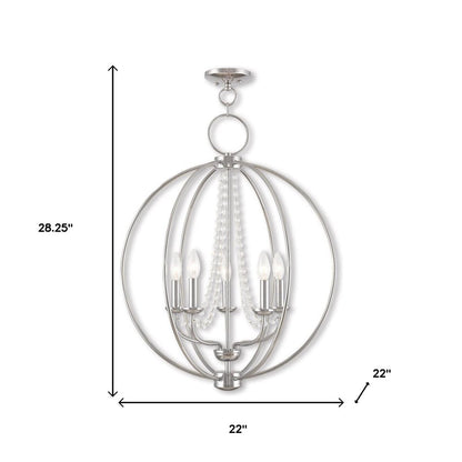 Five Light Dimmable Chandelier With Shades