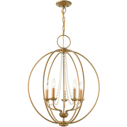 Five Light Dimmable Chandelier With Shades