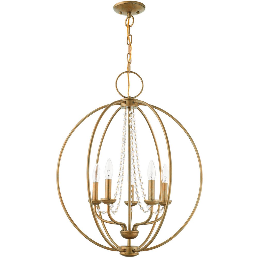 Five Light Dimmable Chandelier With Shades