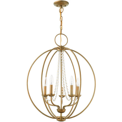 Five Light Dimmable Chandelier With Shades