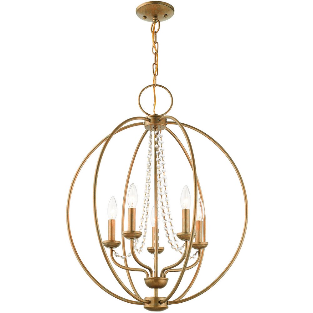 Five Light Dimmable Chandelier With Shades