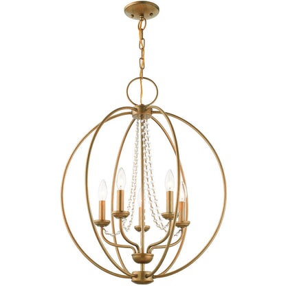 Five Light Dimmable Chandelier With Shades