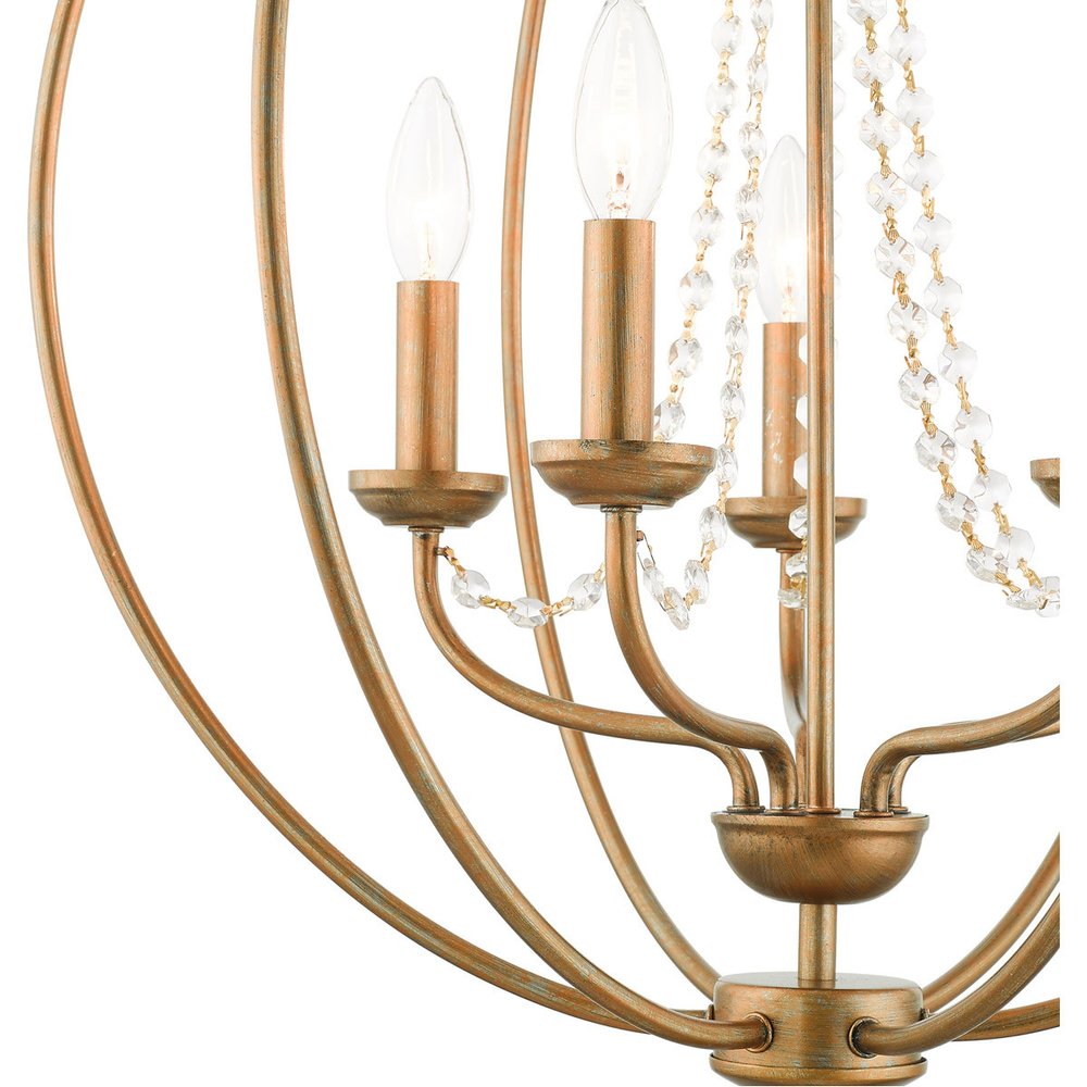 Five Light Dimmable Chandelier With Shades