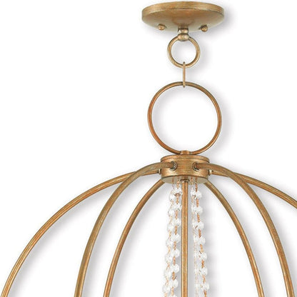 Five Light Dimmable Chandelier With Shades
