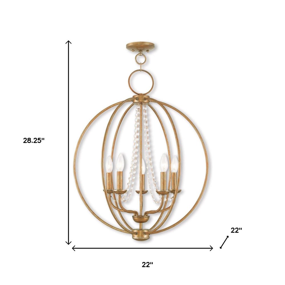 Five Light Dimmable Chandelier With Shades