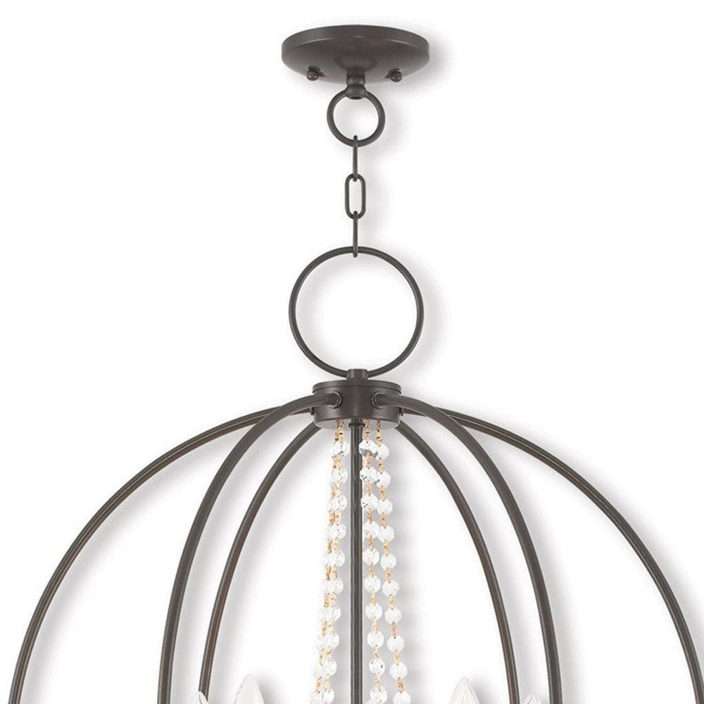 Five Light Dimmable Chandelier With Shades