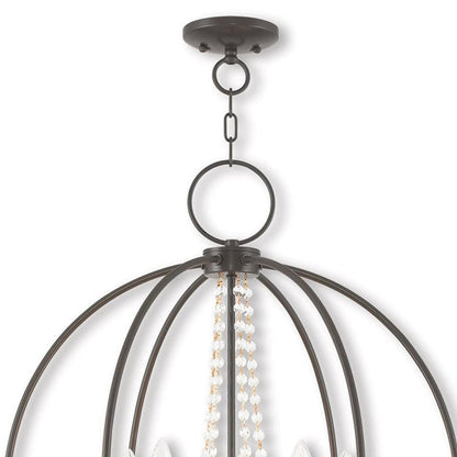 Five Light Dimmable Chandelier With Shades