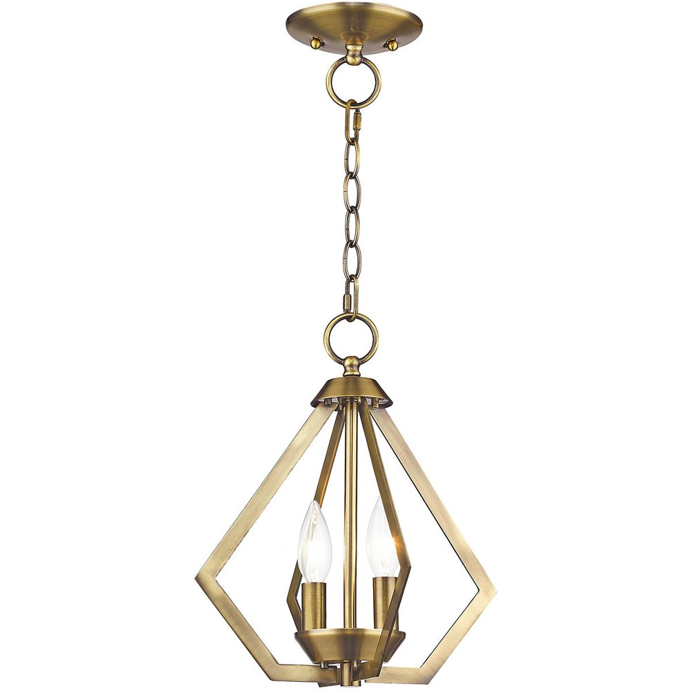 Two Light Dimmable Chandelier With Shades