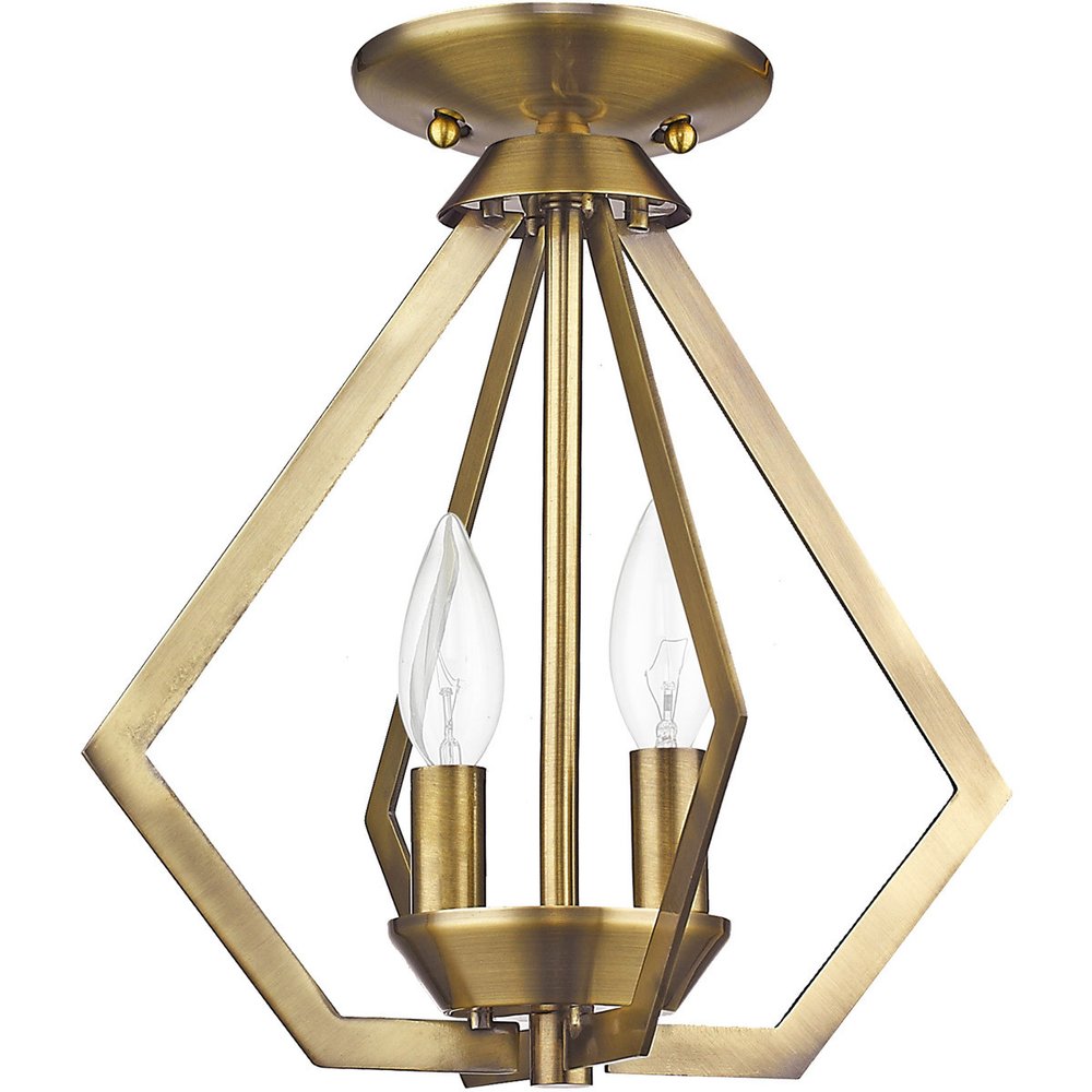 Two Light Dimmable Chandelier With Shades
