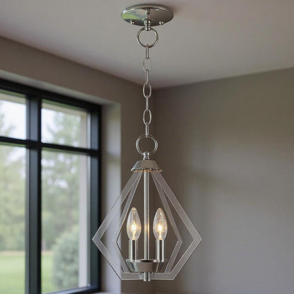 Two Light Dimmable Chandelier With Shades