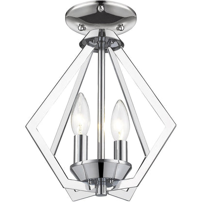 Two Light Dimmable Chandelier With Shades