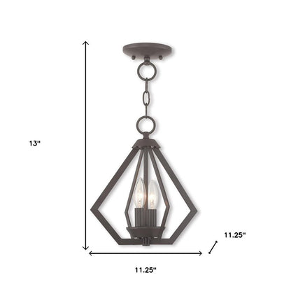 Bronze Two Light Dimmable Chandelier With Shades