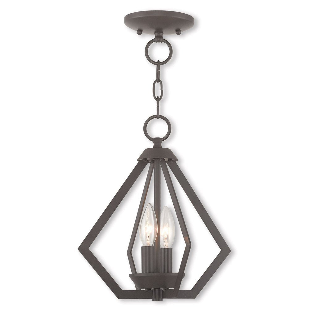 Bronze Two Light Dimmable Chandelier With Shades