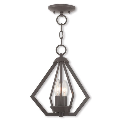 Bronze Two Light Dimmable Chandelier With Shades