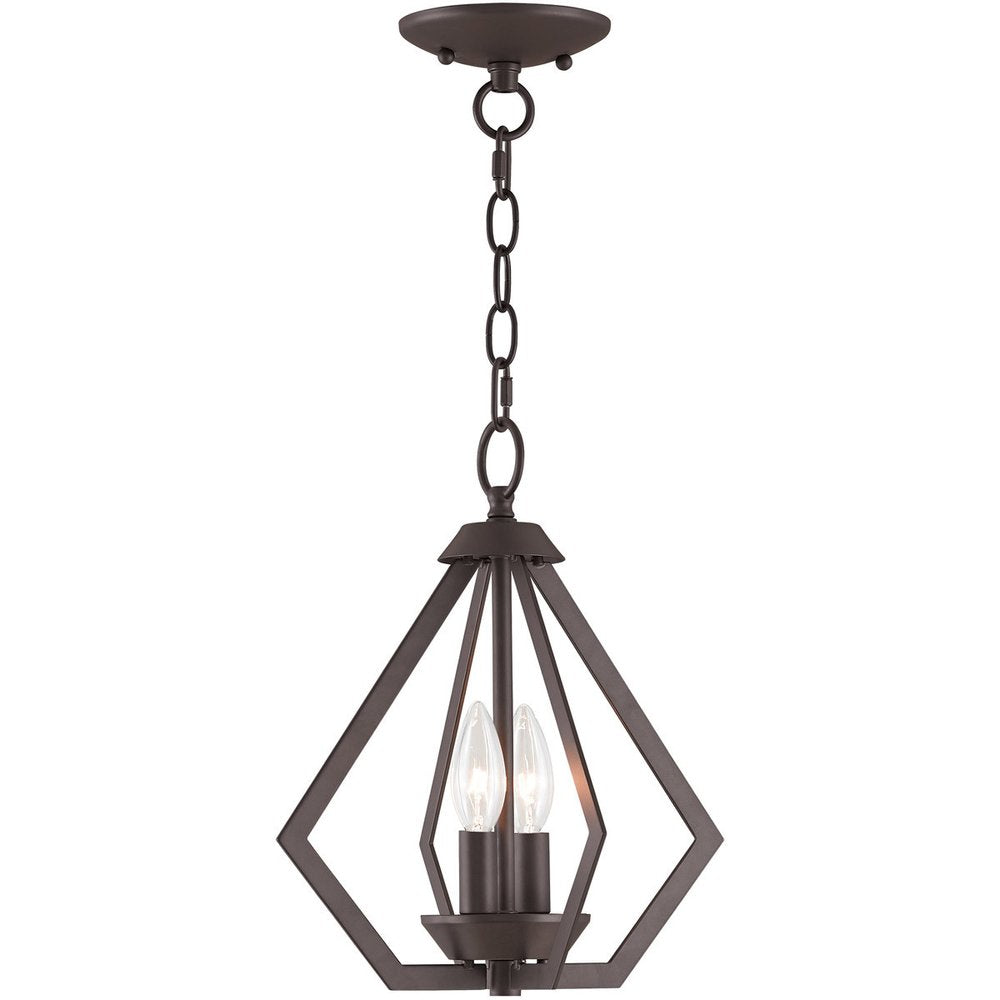 Bronze Two Light Dimmable Chandelier With Shades