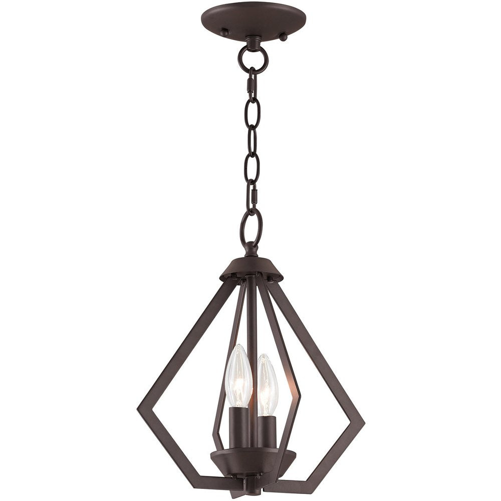 Bronze Two Light Dimmable Chandelier With Shades