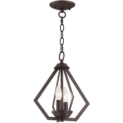 Bronze Two Light Dimmable Chandelier With Shades