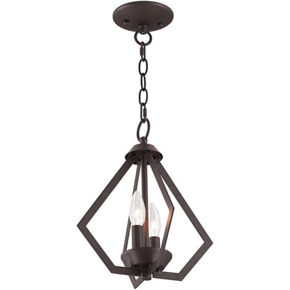 Bronze Two Light Dimmable Chandelier With Shades