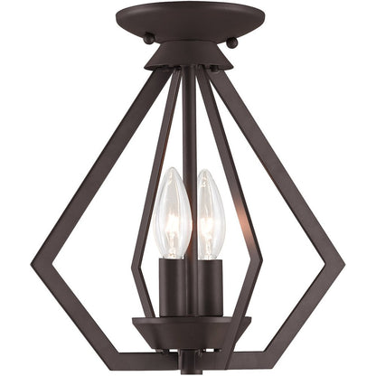Bronze Two Light Dimmable Chandelier With Shades